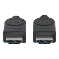 Produktbild för Manhattan HDMI Cable, 4K@30Hz (High Speed), 3m, Male to Male, Black, Ultra HD 4k x 2k, Fully Shielded, Gold Plated Contacts, Lifetime Warranty, Polybag - HDMI-kabel - 3 m