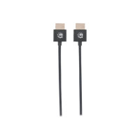 Produktbild för Manhattan HDMI Cable with Ethernet (Ultra Thin), 4K@60Hz (Premium High Speed), 1.8m, Male to Male, Black, Ultra HD 4k x 2k, Fully Shielded, Gold Plated Contacts, Lifetime Warranty, Polybag - HDMI-kabel med Ethernet - 1.8 m