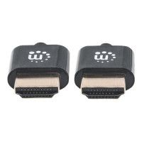 Produktbild för Manhattan HDMI Cable with Ethernet (Ultra Thin), 4K@60Hz (Premium High Speed), 1.8m, Male to Male, Black, Ultra HD 4k x 2k, Fully Shielded, Gold Plated Contacts, Lifetime Warranty, Polybag - HDMI-kabel med Ethernet - 1.8 m