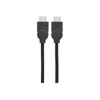 Produktbild för Manhattan HDMI Cable with Ethernet, 4K@30Hz (High Speed), 3m, Male to Male, Black, Ultra HD 4k x 2k, Fully Shielded, Gold Plated Contacts, Lifetime Warranty, Polybag - HDMI-kabel med Ethernet - 3 m