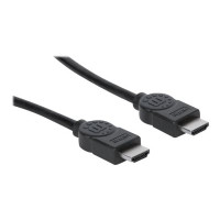 Produktbild för Manhattan HDMI Cable with Ethernet, 4K@30Hz (High Speed), 3m, Male to Male, Black, Ultra HD 4k x 2k, Fully Shielded, Gold Plated Contacts, Lifetime Warranty, Polybag - HDMI-kabel med Ethernet - 3 m