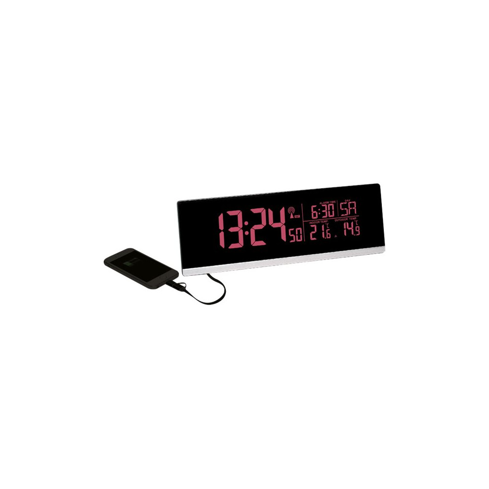 Produktbild för TFA MULTI-COLOR - väckarklocka - rektangulär - elektronisk - skrivbord - svart