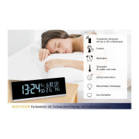 Produktbild för TFA MULTI-COLOR - väckarklocka - rektangulär - elektronisk - skrivbord - svart