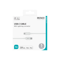 Produktbild för DELTACO Lightning-kabel - Lightning / USB - 1 m