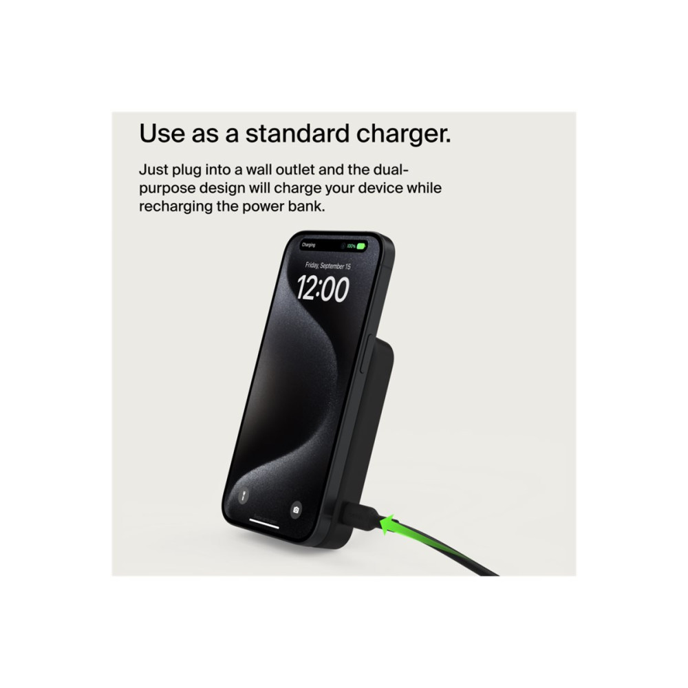 Produktbild för Belkin trådlös powerbank - magnetisk med Qi2 - USB-C - 15 watt