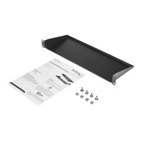 Produktbild för StarTech.com 1U Server Rack Cabinet Shelf, 7in Deep Fixed Cantilever Tray, Rackmount Shelf for 19" AV/Data/Network Equipment Enclosure with Cage Nuts & Screws, 33lbs Weight Capacity - 1U Rack Shelf 7" Deep (CABSHELF1U) - hylla för rack - 1U