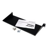 Produktbild för StarTech.com 1U Server Rack Cabinet Shelf, 7in Deep Fixed Cantilever Tray, Rackmount Shelf for 19" AV/Data/Network Equipment Enclosure with Cage Nuts & Screws, 33lbs Weight Capacity - 1U Rack Shelf 7" Deep (CABSHELF1U) - hylla för rack - 1U