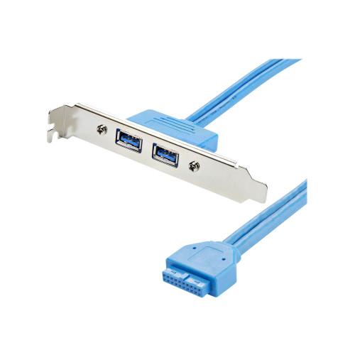 StarTech.com StarTech.com 2 Port USB 3.0 A Female Slot Plate Adapter - USB 3.0 motherboard Adapter - USB 3 plate - USB 3.0 header Adapter (USB3SPLATE) - USB-panel - USB typ A till 20 stifts IDC - 50 cm