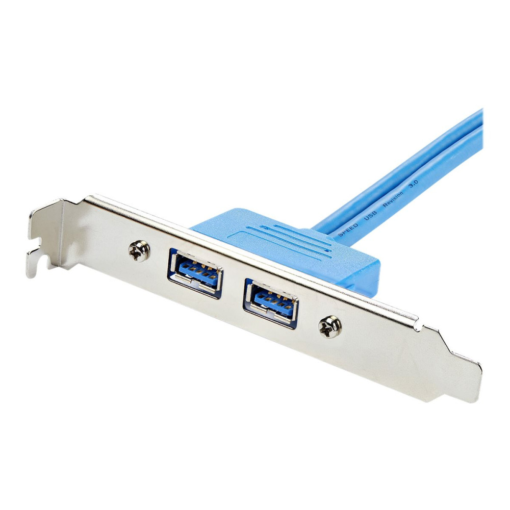 Produktbild för StarTech.com 2 Port USB 3.0 A Female Slot Plate Adapter - USB 3.0 motherboard Adapter - USB 3 plate - USB 3.0 header Adapter (USB3SPLATE) - USB-panel - USB typ A till 20 stifts IDC - 50 cm
