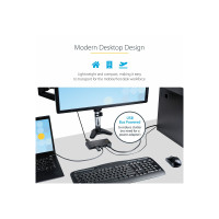 Produktbild för StarTech.com 2-ports hybrid USB-A + HDMI och USB-C KVM-switch - Enskild 4K 60 Hz HDMI 2.0-skärm - Kompakt HDMI KVM-switch för stationär/bärbar dator - USB-bussdriven - Thunderbolt 3-kompatibel - omkopplare för tangentbord/video/mus/ljud - 2 portar