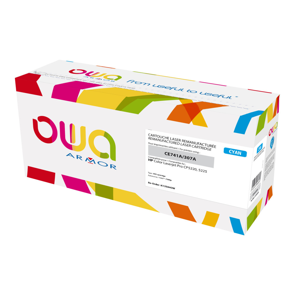 Produktbild för OWA - cyan - kompatibel - återanvänd - tonerkassett (alternativ för: HP CE741A)