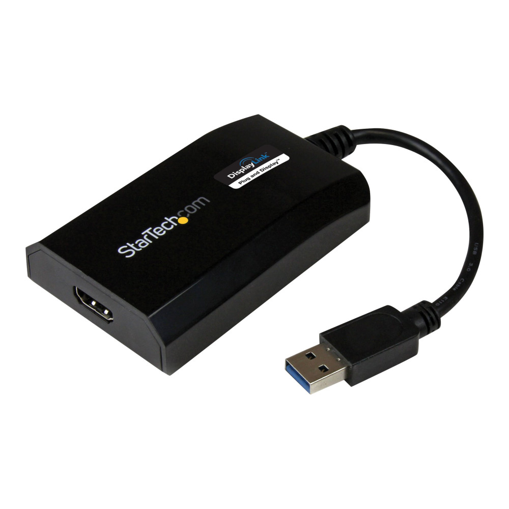 Produktbild för StarTech.com USB 3.0 till HDMI-adapter - DisplayLink-certifierad - 1080p (1920x1200) - USB Type-A till HDMI-skärmadapterkonverterare - Externt video- och grafikkort - Windows/Mac - adapterkabel - HDMI / USB - 16 cm