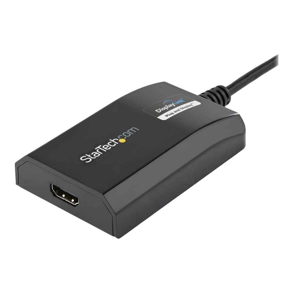 Produktbild för StarTech.com USB 3.0 till HDMI-adapter - DisplayLink-certifierad - 1080p (1920x1200) - USB Type-A till HDMI-skärmadapterkonverterare - Externt video- och grafikkort - Windows/Mac - adapterkabel - HDMI / USB - 16 cm
