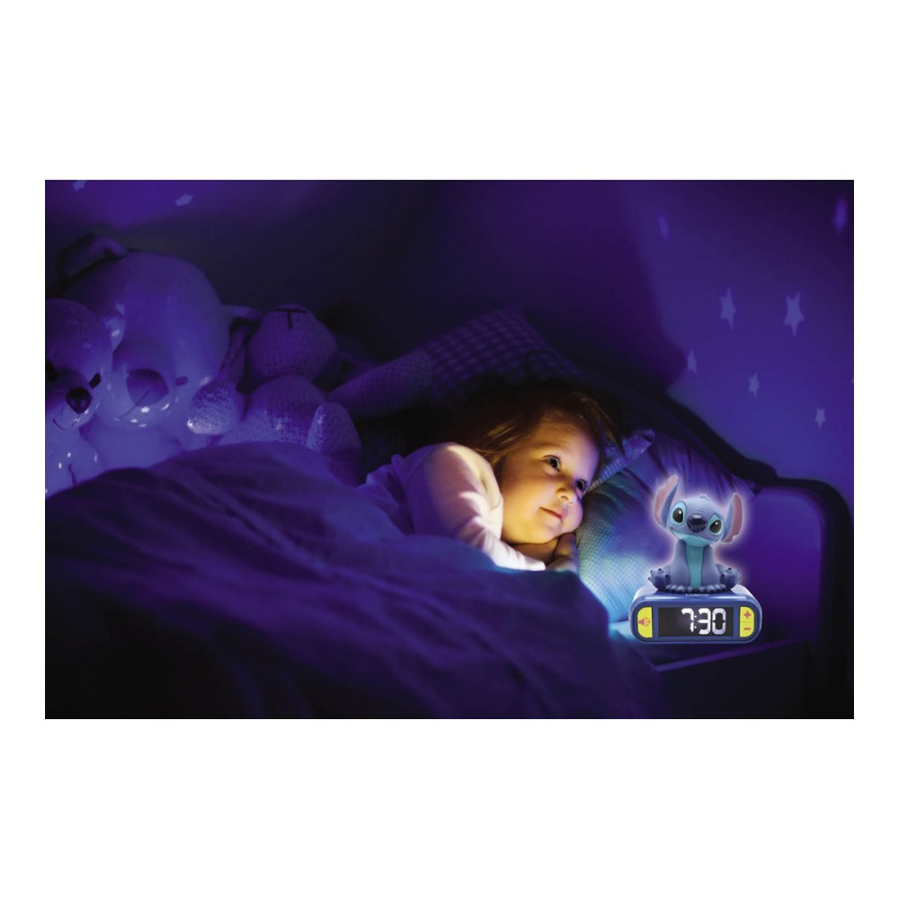 Produktbild för Lexibook Disney Classics - väckarklocka - Stitch - elektronisk - kan monteras på skrivbordet