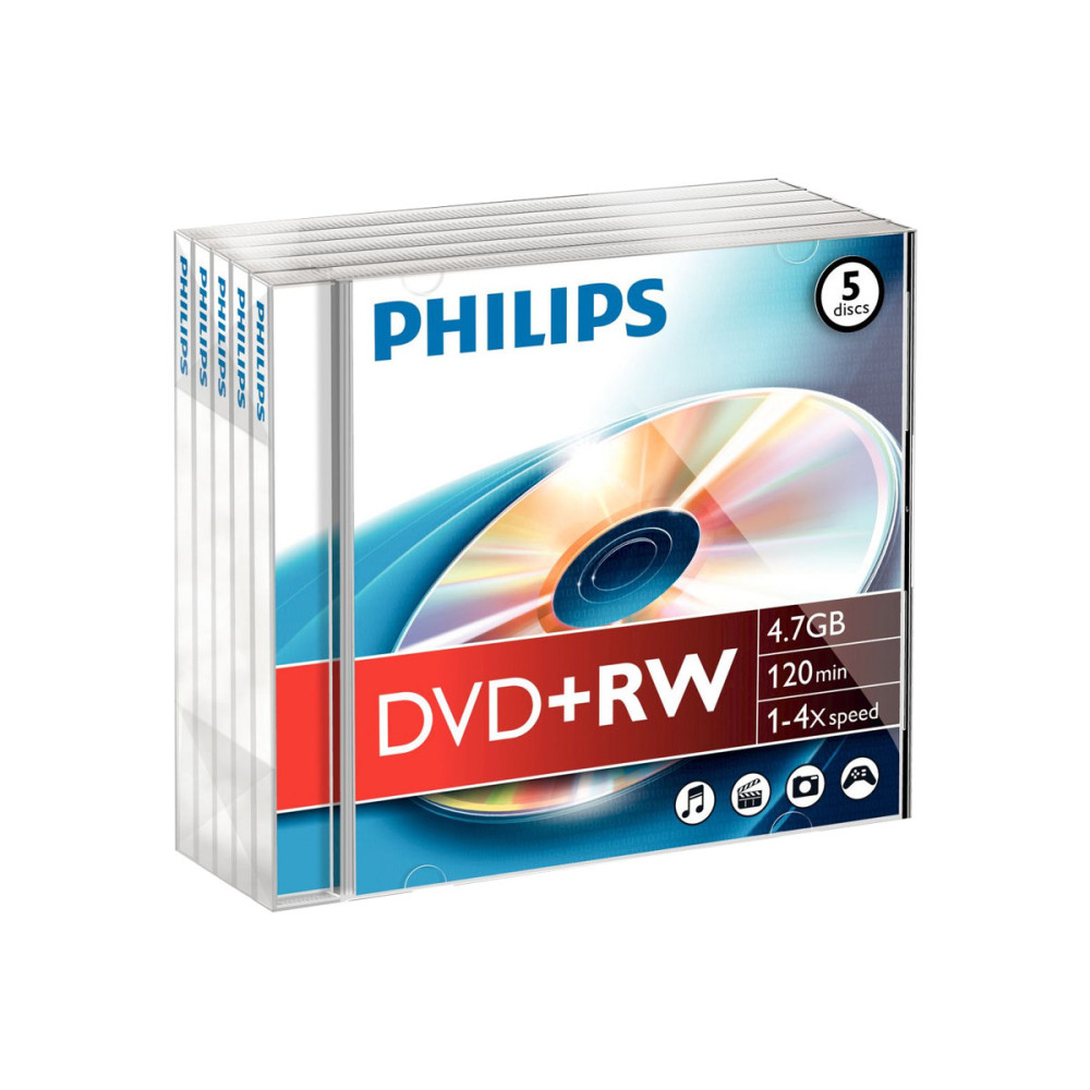 Produktbild för Philips DW4S4J05F - DVD+RW x 5 - 4.7 GB - lagringsmedier