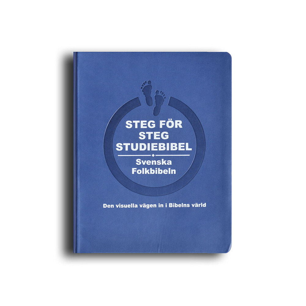 Produktbild för Steg för steg studiebibel blå skinnimitation (inbunden)