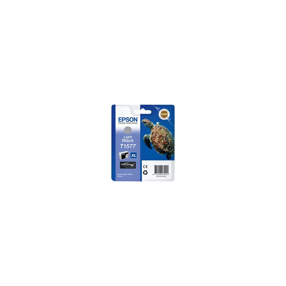 Produktbild för Epson T1577 - gråsvart - original - bläckpatron
