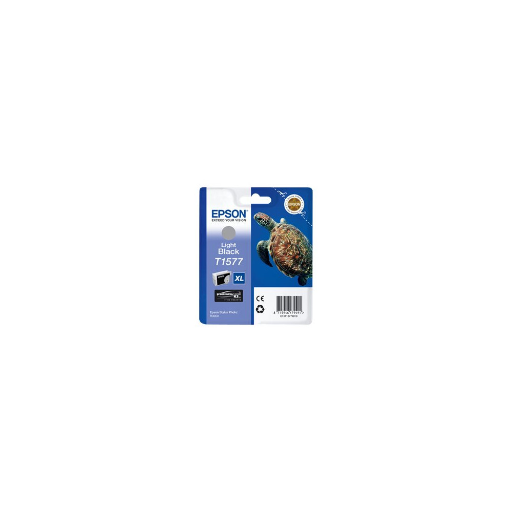 Produktbild för Epson T1577 - gråsvart - original - bläckpatron