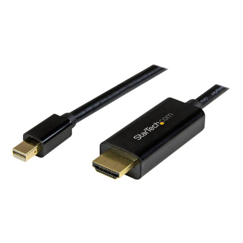 StarTech.com Startech Mini DisplayPort to HDMI Adapter Cable - mDP to HDMI Adapter with Built-in Cable - Black - 5 m (15 ft.) - Ultra HD 4K 30Hz (MDP2HDMM5MB) - adapterkabel - DisplayPort / HDMI - 5 m
