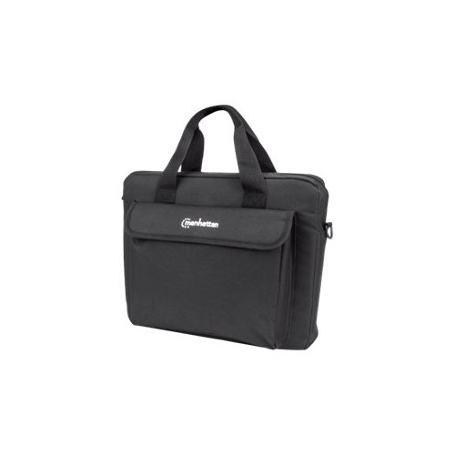 Manhattan Manhattan London Laptop Bag 12.5", Top Loader, Black, LOW COST, Accessories Pocket, Shoulder Strap (removable), Notebook Case, Three Year Warranty - notebook-väska