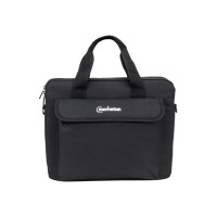 Produktbild för Manhattan London Laptop Bag 12.5", Top Loader, Black, LOW COST, Accessories Pocket, Shoulder Strap (removable), Notebook Case, Three Year Warranty - notebook-väska