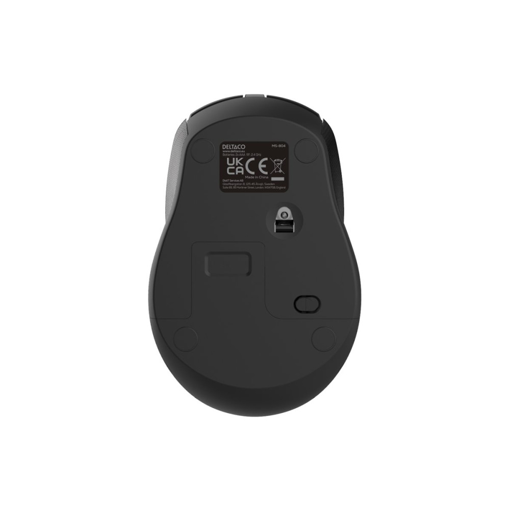 Produktbild för DELTACO MS-804 - mus - kompakt - 2.4 GHz - mörkgrå