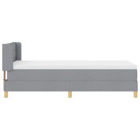 Produktbild för Bäddfjäder med madrass med huvudgavel Ljusgrå 190 x 90 cm tyg