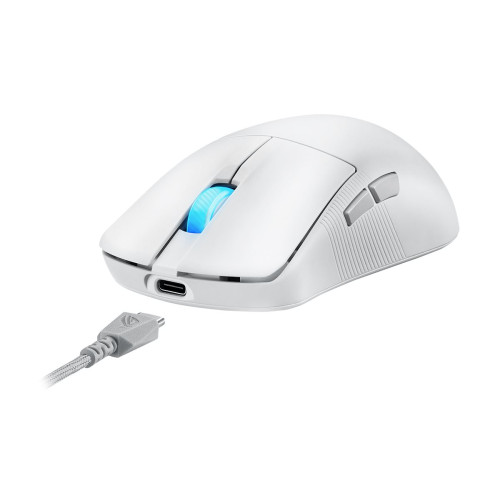 ASUSTeK COMPUTER ASUS ROG Harpe Ace Mini - mus - USB 2.0, Bluetooth 5.1, 2.4 GHz - månskensvit