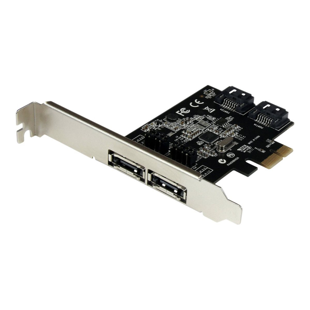 Produktbild för StarTech.com PCI Express SATA 6 Gbps eSATA-kontrollerkort med 2 portar - PCIe SATA III-kort med dubbla portar - 2 interna/2 externa - kontrollerkort - SATA 6Gb/s / eSATA 6Gb/s - PCIe x1