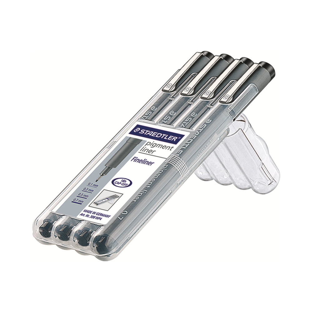 Produktbild för STAEDTLER pigment liner 308 - fineliner - svart (paket om 4)