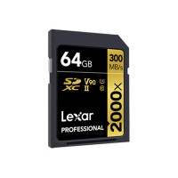 Produktbild för Lexar Professional - flash-minneskort - 64 GB - SDXC UHS-II