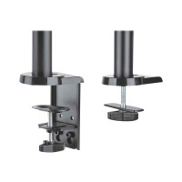 Produktbild för Manhattan TV & Monitor Mount, Desk, Full Motion (Gas Spring), 2 screens, Screen Sizes: 10-27", Black, Clamp or Grommet Assembly, Dual Screen, VESA 75x75 to 100x100mm, Max 8kg (each), Lifetime Warranty monteringssats - för 2 LCD-bildskärmar