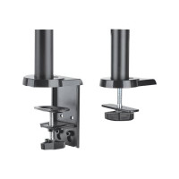 Produktbild för Manhattan TV & Monitor Mount, Desk, Full Motion (Gas Spring), 2 screens, Screen Sizes: 10-27", Black, Clamp or Grommet Assembly, Dual Screen, VESA 75x75 to 100x100mm, Max 8kg (each), Lifetime Warranty monteringssats - för 2 LCD-bildskärmar