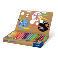 Produktbild för STAEDTLER buddy 3 in 1 - färgpenna - svart, röd, blå, grön, ljusblå, gul, orange, violett, ljusgrön, magenta, turkos, koboltblå, vit, van dyke-brun, hudton, röd syren, neongrön, neon rosaröd (paket om 18)
