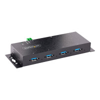 Produktbild för StarTech.com 4-Port Industrial USB 3.0 5Gbps Hub, Rugged USB Hub w/15kV Air/8kV Contact ESD and Surge Protection, DIN/Wall/Desk Mountable USB-A Hub, USB Expansion Hub with Locking Ports - Metal Construction (5G4AINDNP-USB-A-HUB) - hubb - industriell - 4 p