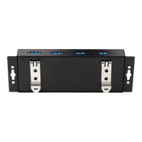 Produktbild för StarTech.com 4-Port Industrial USB 3.0 5Gbps Hub, Rugged USB Hub w/15kV Air/8kV Contact ESD and Surge Protection, DIN/Wall/Desk Mountable USB-A Hub, USB Expansion Hub with Locking Ports - Metal Construction (5G4AINDNP-USB-A-HUB) - hubb - industriell - 4 p
