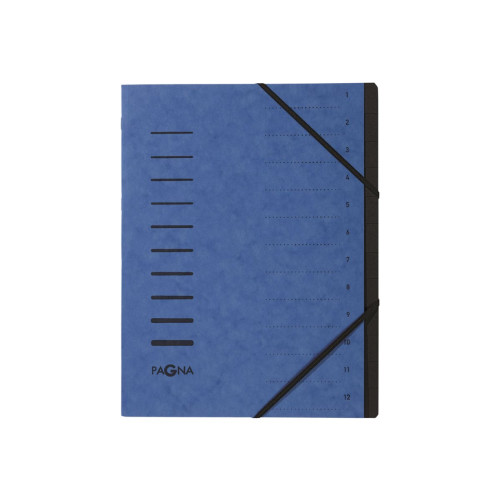 Pagna Pagna Office - klassifikationsmapp - 12 delar - för A4 - tabbad - blå