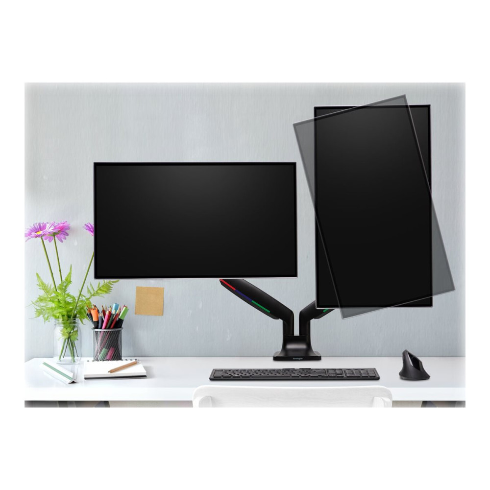 Produktbild för Kensington SmartFit One-Touch Height Adjustable Dual Monitor Arm monteringssats - justerbar arm - för 2 monitorer