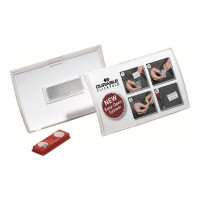 Produktbild för DURABLE CLICK FOLD namnskylt - för 40 x 75 mm - transparent (paket om 10)