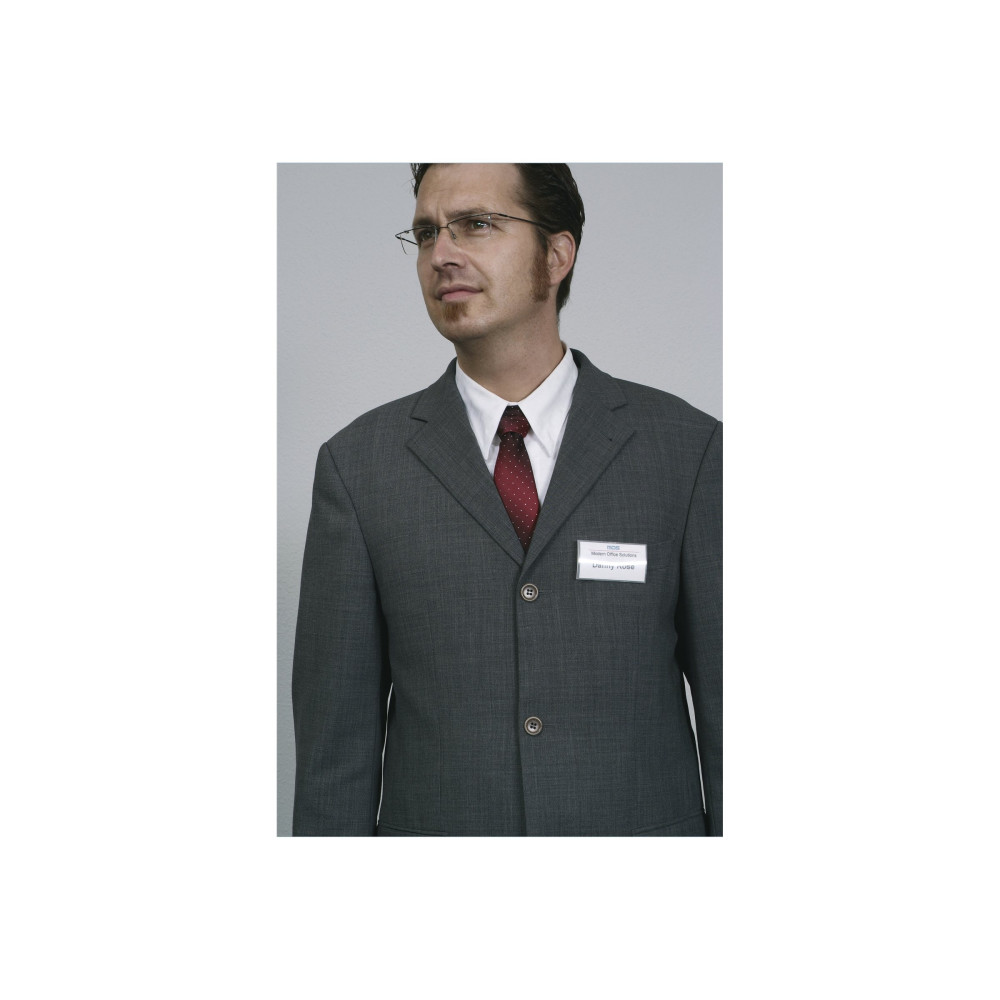 Produktbild för DURABLE CLICK FOLD namnskylt - för 40 x 75 mm - transparent (paket om 10)