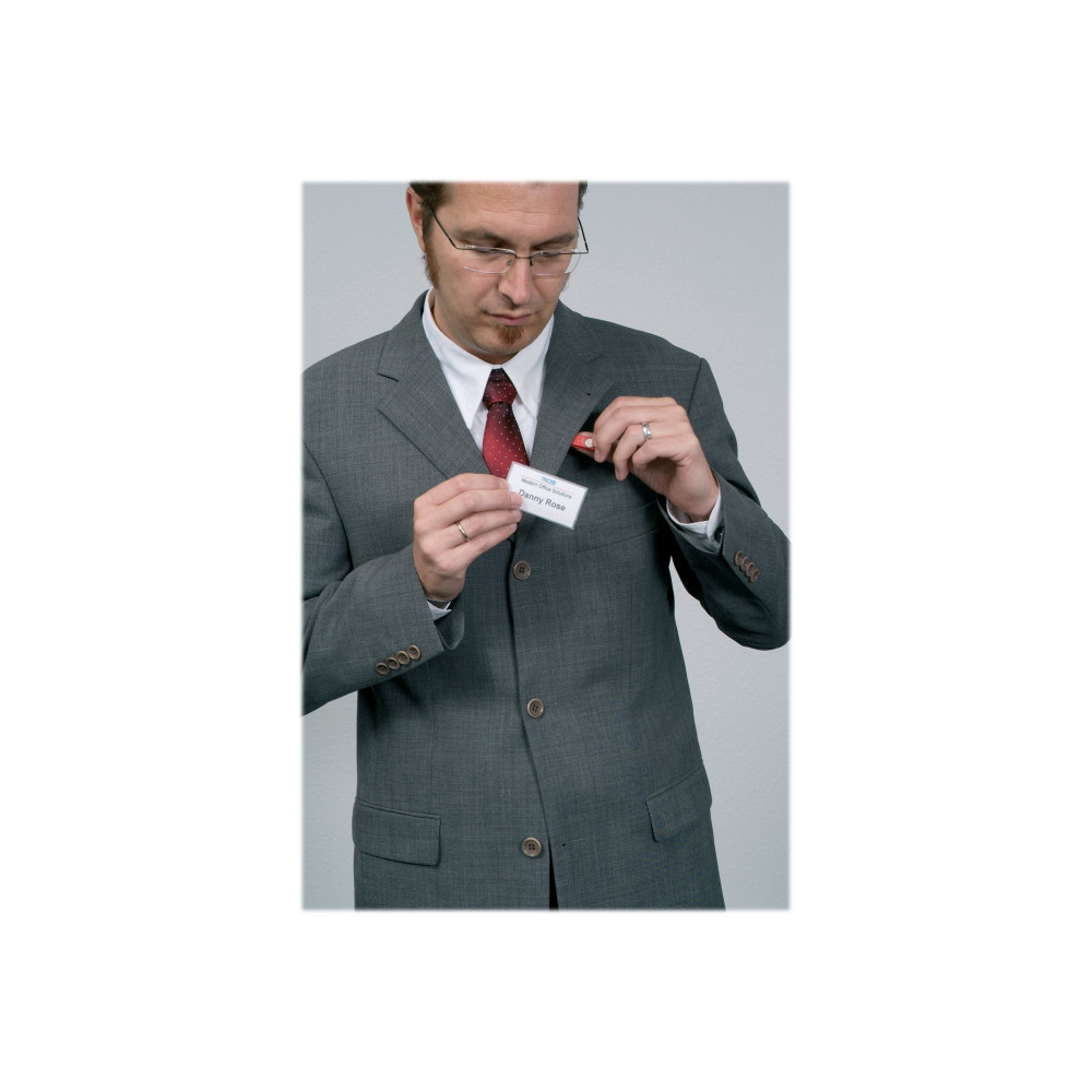 Produktbild för DURABLE CLICK FOLD namnskylt - för 40 x 75 mm - transparent (paket om 10)