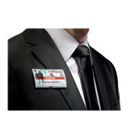 Produktbild för DURABLE CLICK FOLD namnskylt - för 40 x 75 mm - transparent (paket om 10)
