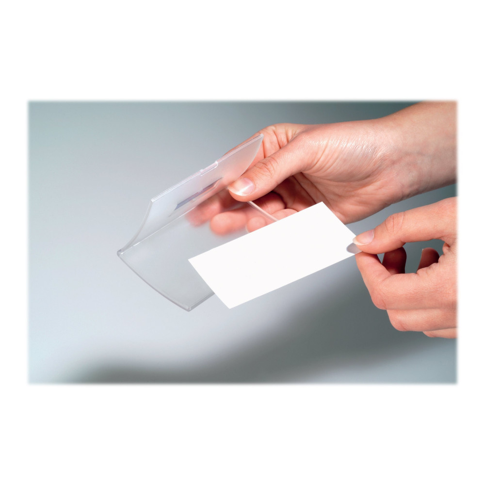 Produktbild för DURABLE CLICK FOLD namnskylt - för 40 x 75 mm - transparent (paket om 10)