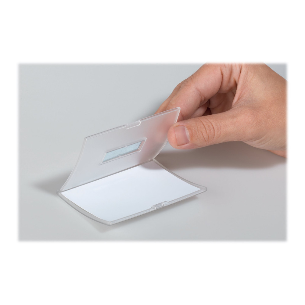 Produktbild för DURABLE CLICK FOLD namnskylt - för 40 x 75 mm - transparent (paket om 10)