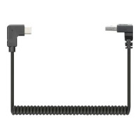 Produktbild för Manhattan USB-C to USB-A Cable, 1m, Male to Male, Black, 480 Mbps (USB 2.0), Tangle Resistant Curly Design, Angled Connectors, Ideal for Charging Cabinets/Carts, Hi-Speed USB, Lifetime Warranty, Polybag - USB typ C-kabel - USB (endast ström) till USB-C (e