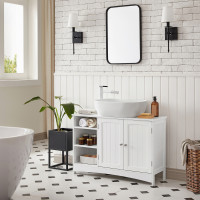 Produktbild för Washbasin Cabinet Pink, White 90x30x60cm