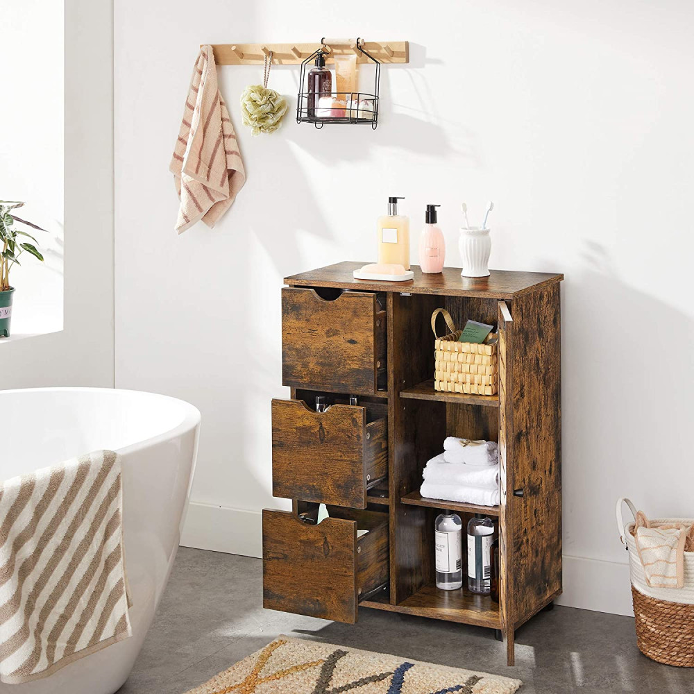 Produktbild för Bathroom Cabinet Rustic Brown 60x30x80cm