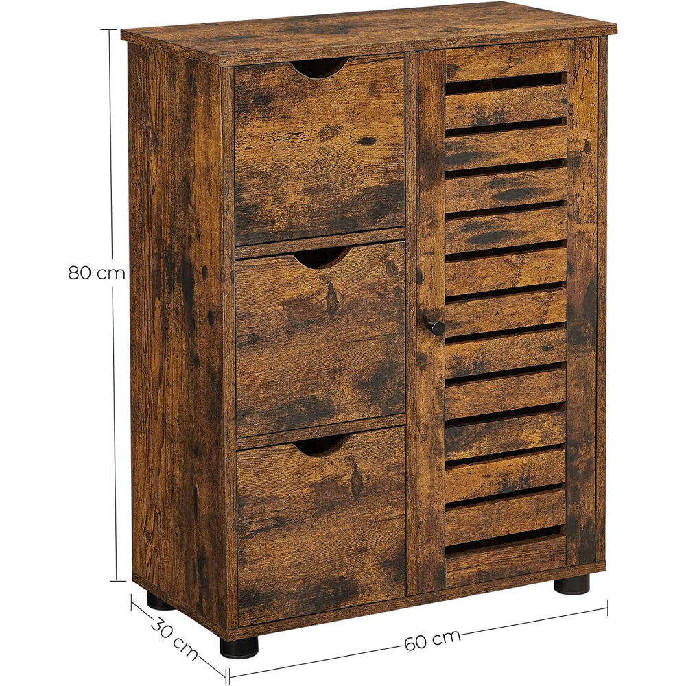 Produktbild för Bathroom Cabinet Rustic Brown 60x30x80cm