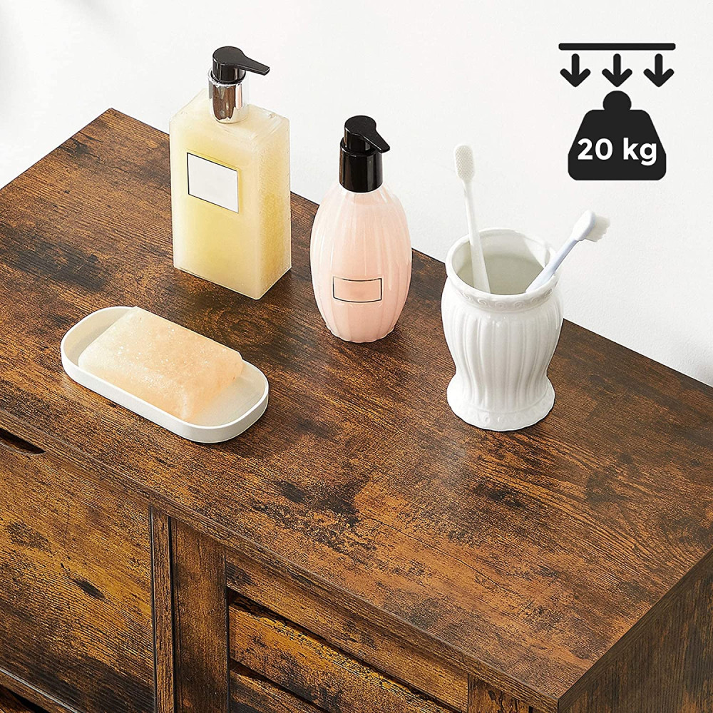 Produktbild för Bathroom Cabinet Rustic Brown 60x30x80cm