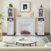 Produktbild för Floor Cabinet Transparent Color T, Snow Maple White 40x30x165cm